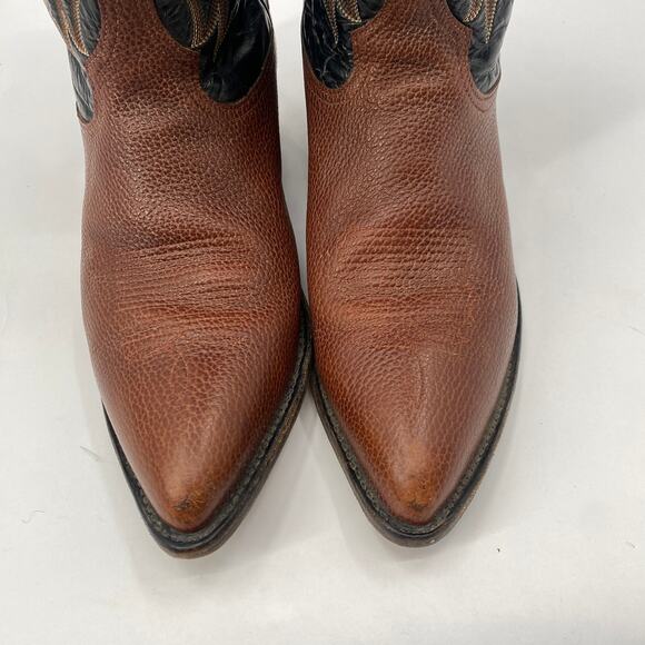 Tony Lama 12 brown black western leather cowboy boots